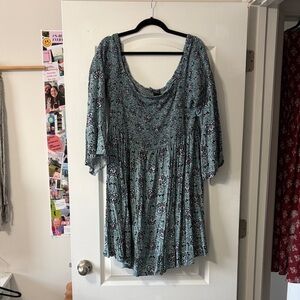 Disney Teal and White Patterned Dress